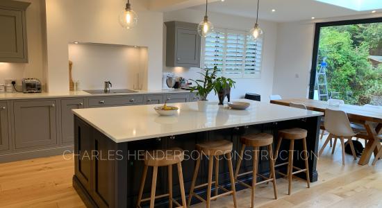 Kitchen Extension, Underfloor Heating, Large Marble Top Island,Oak Flooring & More.